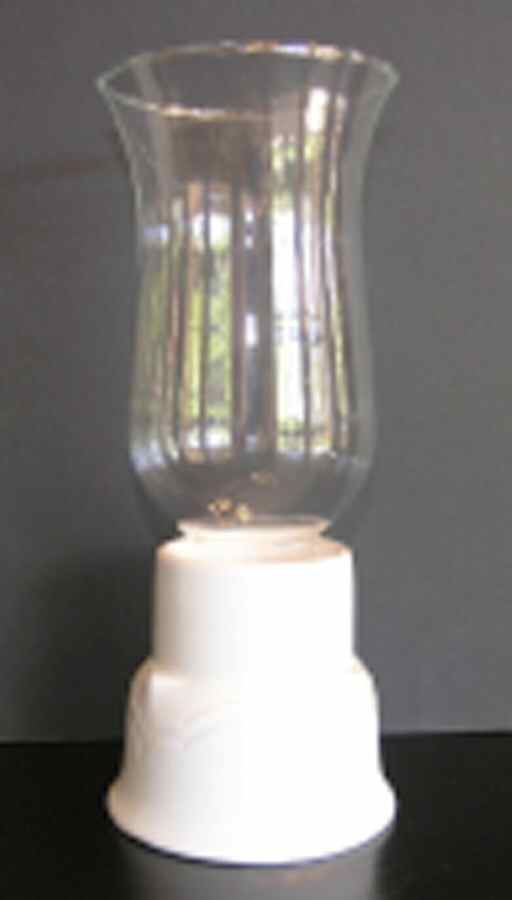 Gazebo White Hurricane Lamp & Globe by Pfaltzgraff-1