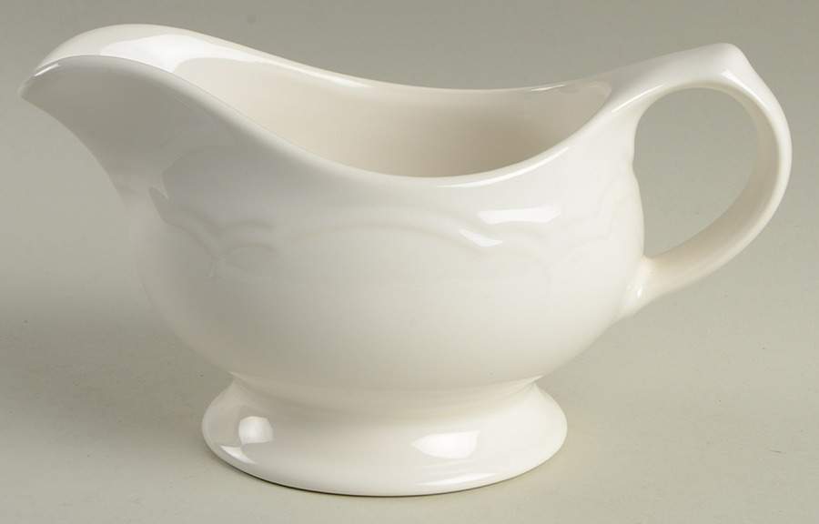 Gazebo White Round Gravy Boat (GR2SP) by Pfaltzgraff-1