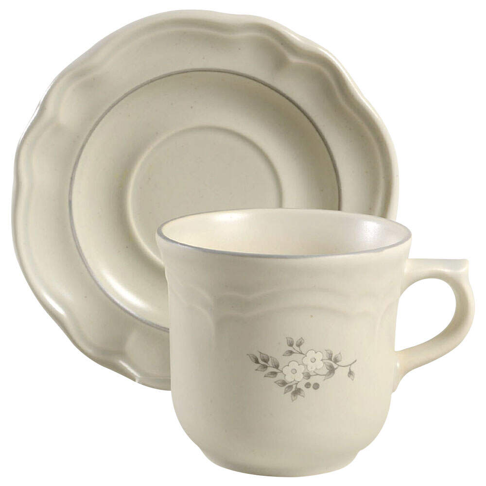 Heirloom Flat Cup & Saucer Set by Pfaltzgraff-1
