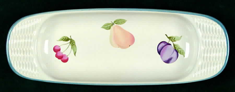 Hopscotch (Fruit) Oblong Basketweave Tray by Pfaltzgraff-1