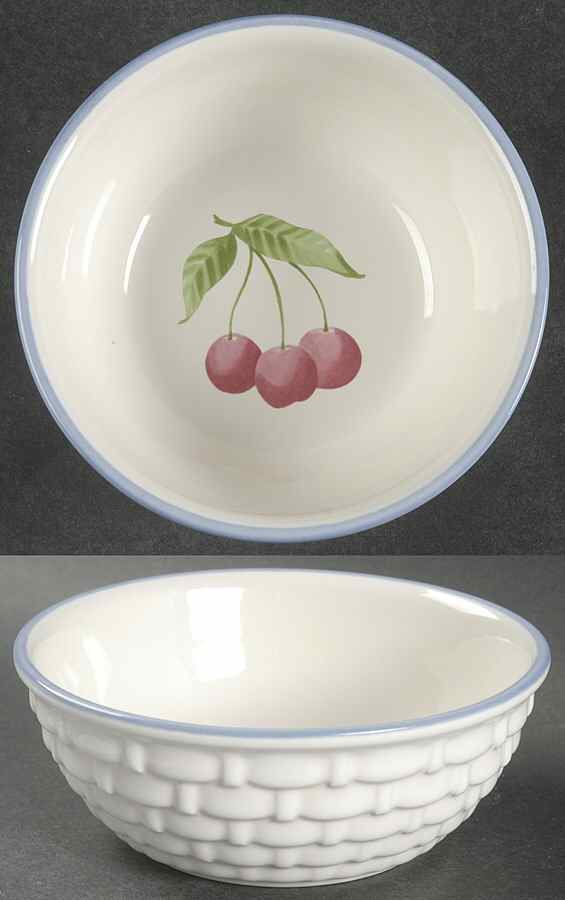 Hopscotch (Fruit) 5" Wicker Bowl by Pfaltzgraff-1