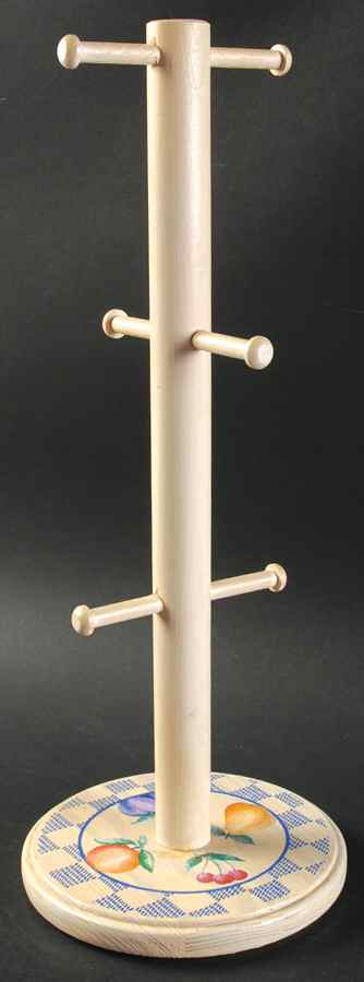 Hopscotch (Fruit) Wood Wall Hanging Mug Rack by Pfaltzgraff-1