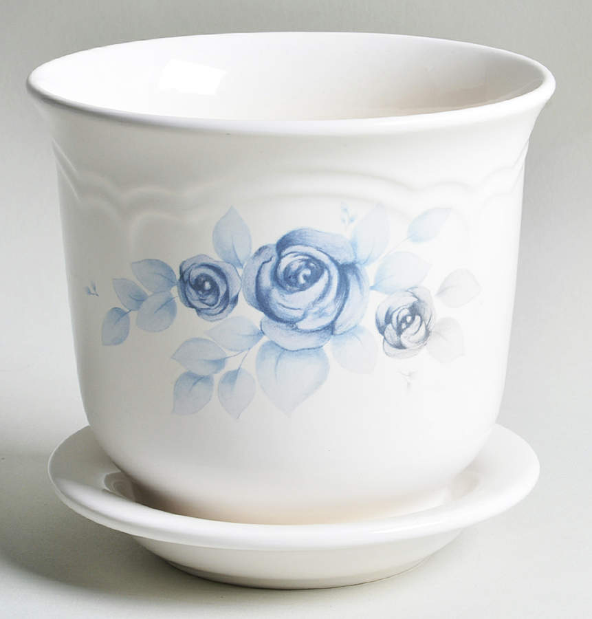 Memories Small Flower Pot & Underplate by Pfaltzgraff-1