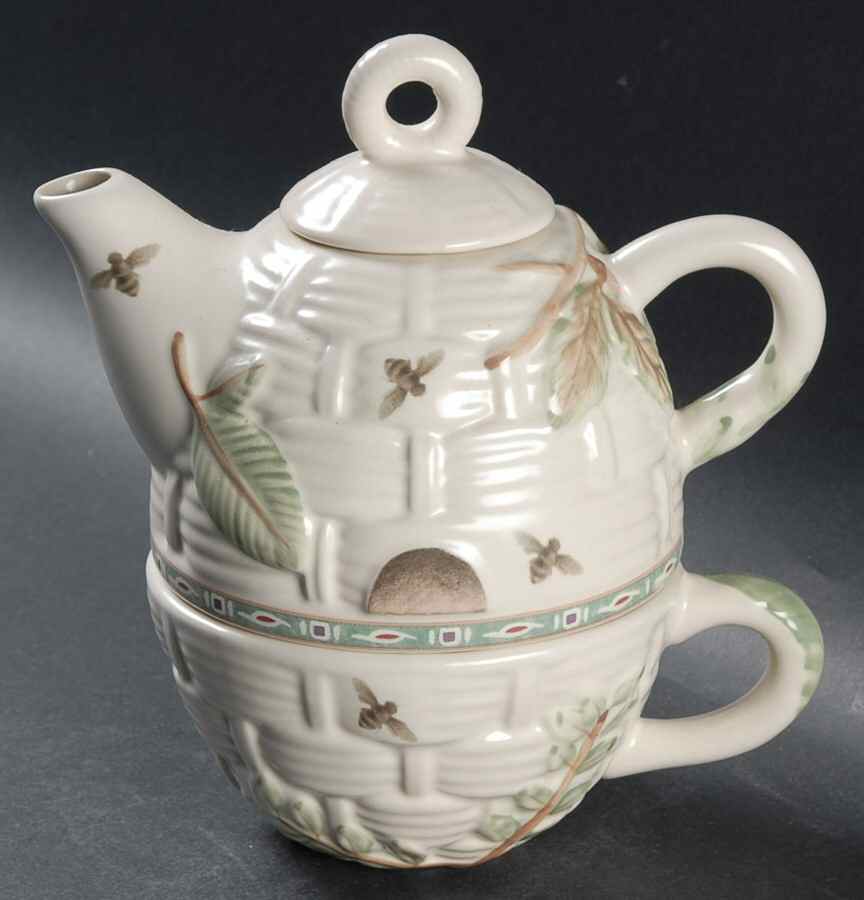 Naturewood Individual Teapot & Lid with Cup by Pfaltzgraff-1