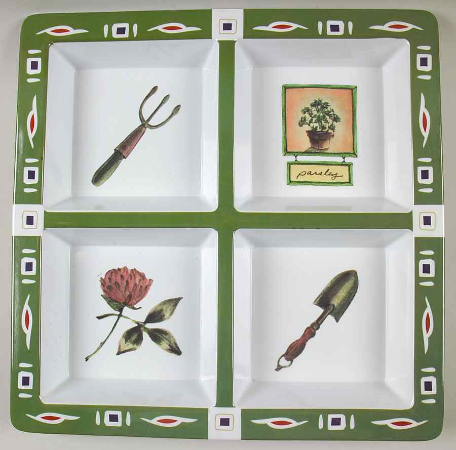 Naturewood 4 Section Square Melamine Tray by Pfaltzgraff-1