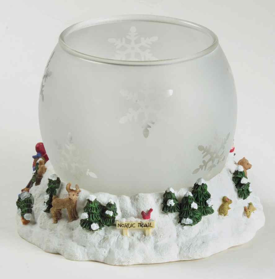 Nordic Christmas 2 Piece Sculptured Tea Light Globe by Pfaltzgraff-1