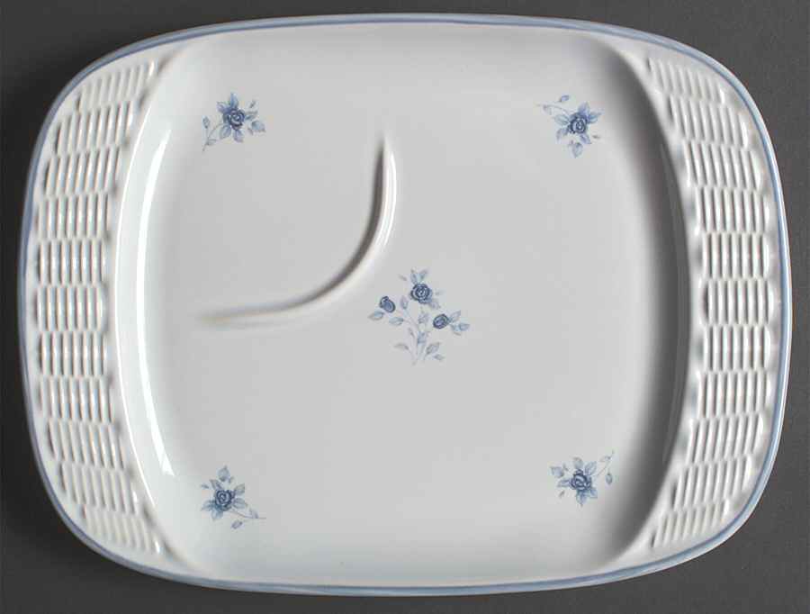 Poetry Glossy Rectangular Basketweave Snack Tray by Pfaltzgraff-1