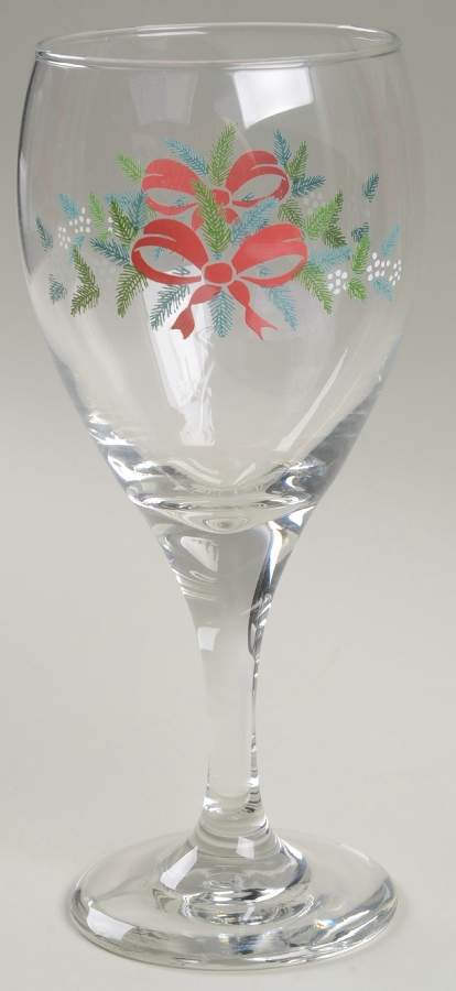Red Ribbons 10 Oz Glassware Wine Goblet by Pfaltzgraff-1