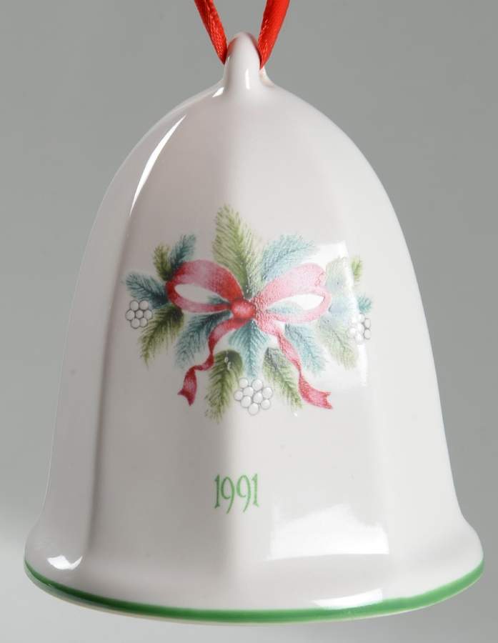 Red Ribbons 1991 Collector Bell by Pfaltzgraff-1