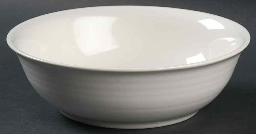 Simply White Circles 7" Round Vegetable Bowl by Pfaltzgraff-1
