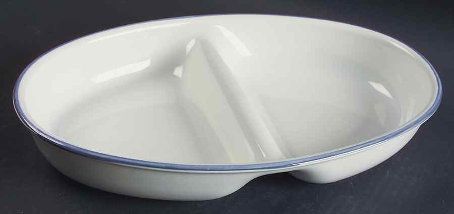 Sky 12" Oval Divided Vegetable Bowl by Pfaltzgraff-1