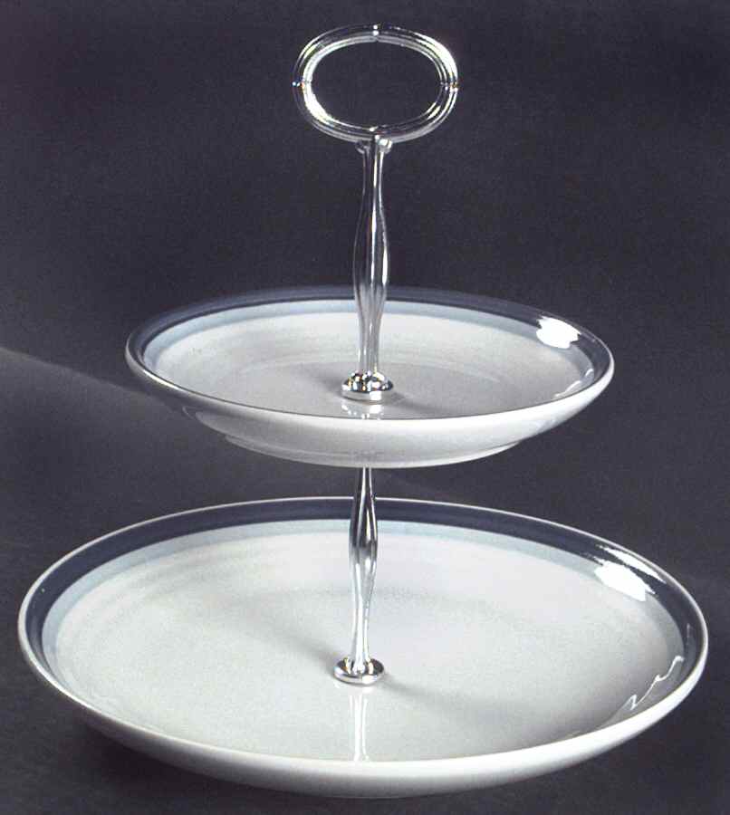 Sky 6 5/8"-10"  2 Tiered Serving Tray (Dp, Sp) HC by Pfaltzgraff-1