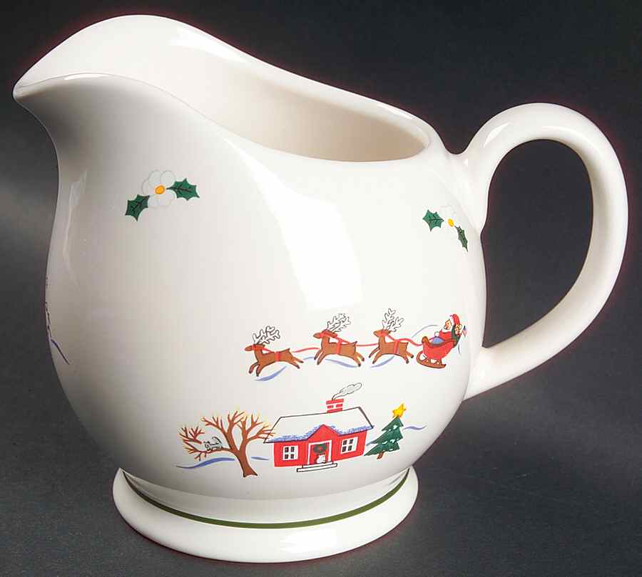 Snow Village Large Gravy Boat/Pitcher by Pfaltzgraff-1
