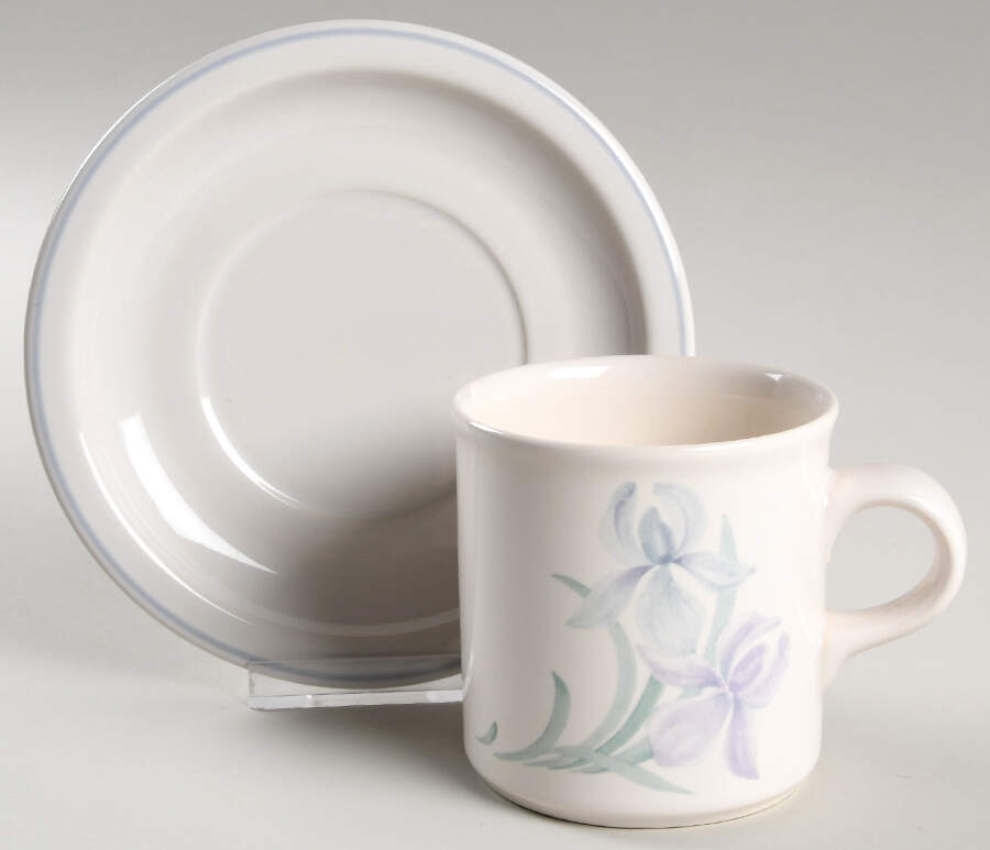 Spring Song Flat Cup & Saucer Set by Pfaltzgraff-1