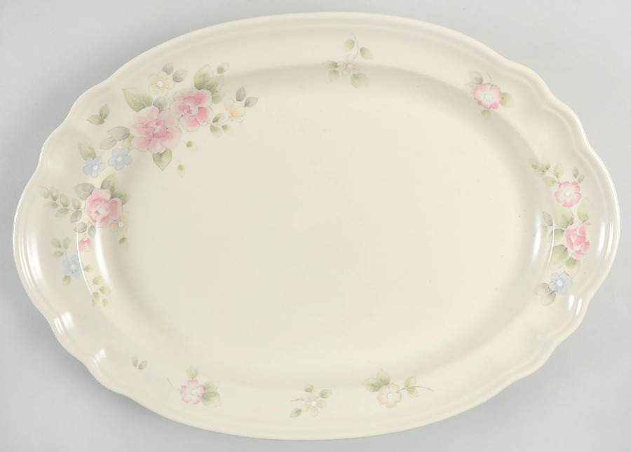 Tea Rose 14" Oval Serving Platter by Pfaltzgraff-1
