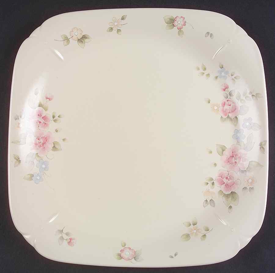 Tea Rose 12" Square Serving Platter by Pfaltzgraff-1