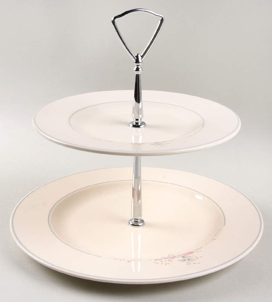 Trousseau 2 Tiered Serving Tray (Dinner & Salad Plate) by Pfaltzgraff-1