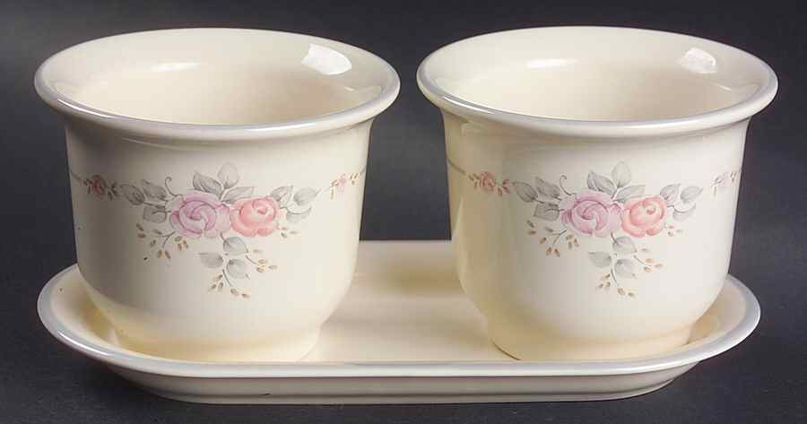 Trousseau Herb Pots with Tray (2 Pots,1 Tray) by Pfaltzgraff-1