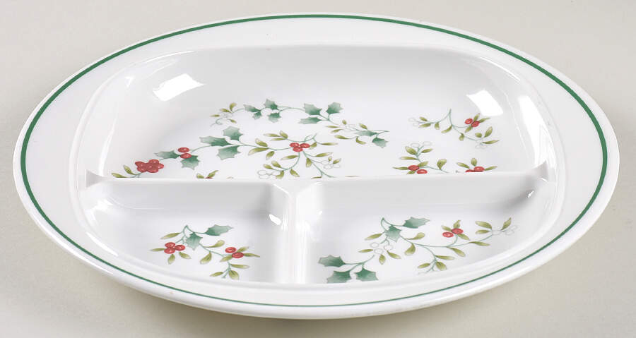 Winterberry Melamine Adult Divided Plate by Pfaltzgraff-1