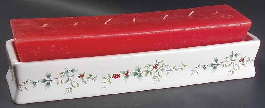 Winterberry Candleholder with 7 Light Brick Candle by Pfaltzgraff-1
