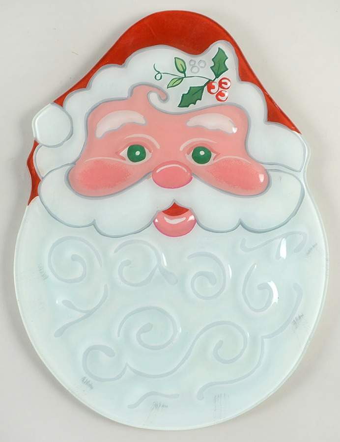 Winterberry Glassware Santa Platter by Pfaltzgraff-1