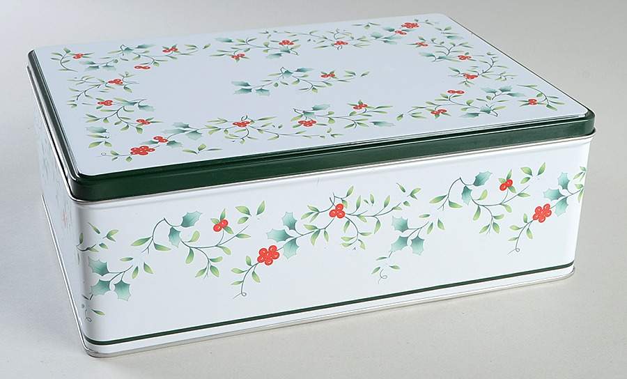 Winterberry Large Rectangular Storage Tin W/Lid by Pfaltzgraff-1