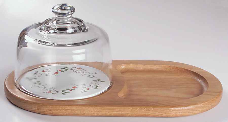 Winterberry Oval Wood Cheeseboard W/Dome by Pfaltzgraff-1
