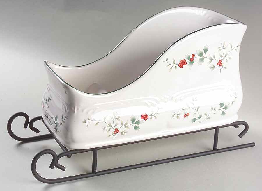 Winterberry Sled Server-Wine Holder W/Sled by Pfaltzgraff-1