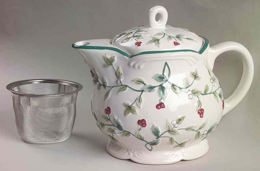 Winterberry Small Tea Pot & Lid W/Infuser by Pfaltzgraff-1