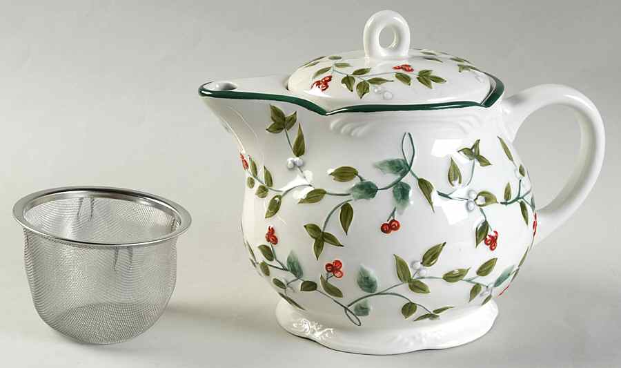 Winterberry Tea Pot & Lid w/Infuser by Pfaltzgraff-1