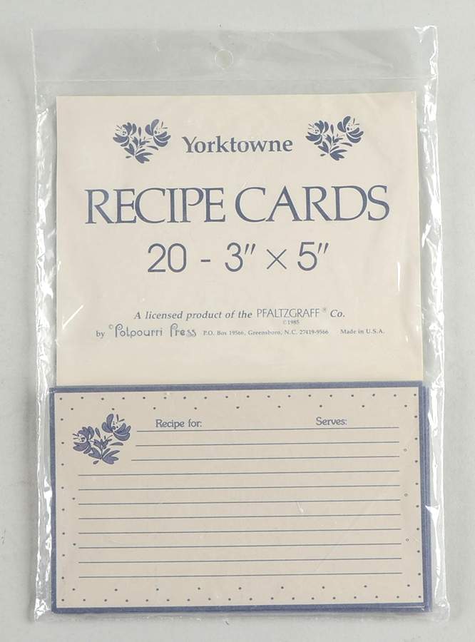 Yorktowne (Set of 20) Paper Recipe Cards by Pfaltzgraff-1