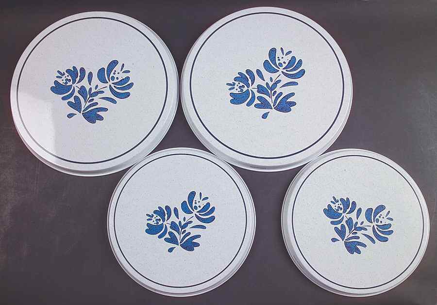 Yorktowne (Set/4) Tin Stove Covers-2 8" & 2 10" Round Covers by Pfaltzgraff-1