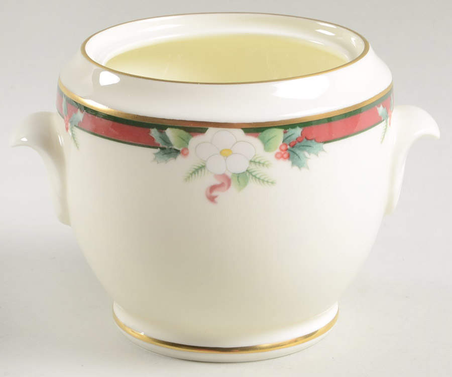Yuletide (Bone) Sugar Bowl No Lid by Pfaltzgraff-1