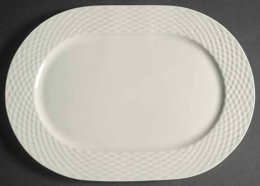 President White 14" Oval Serving Platter by Pagnossin-1