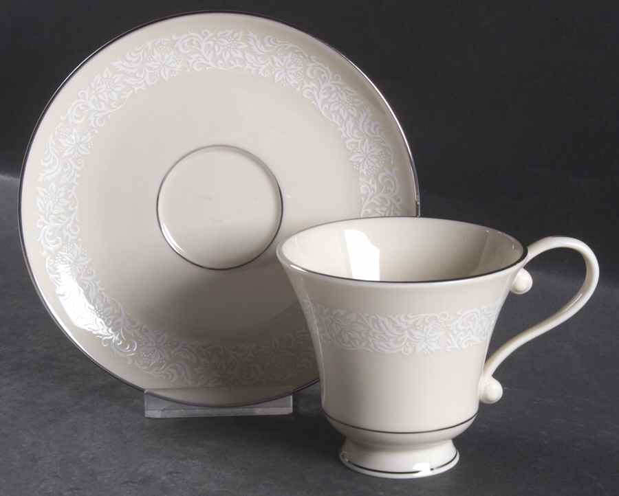 Brocade Footed Cup & Saucer Set by Pickard-1