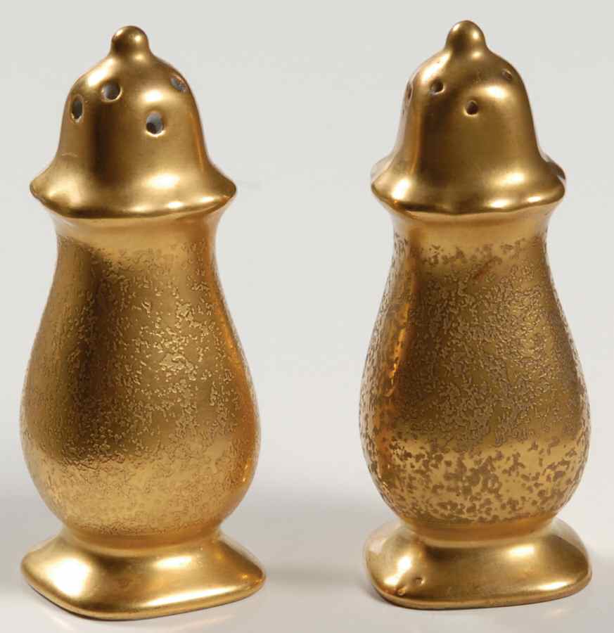 Plain Encrusted Individual Salt & Pepper Set by Pickard-1