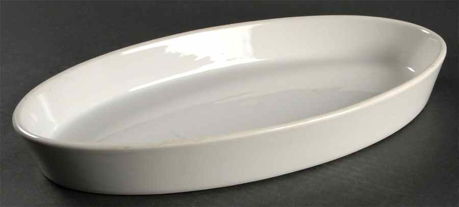 Culinaire White 15" Oval Baker by Pillivuyt-1