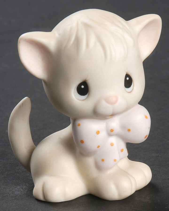 Animal Collection-Cat Dove-Cat With Bowtie - Dove Trademark, No Box by Precious Moments-1