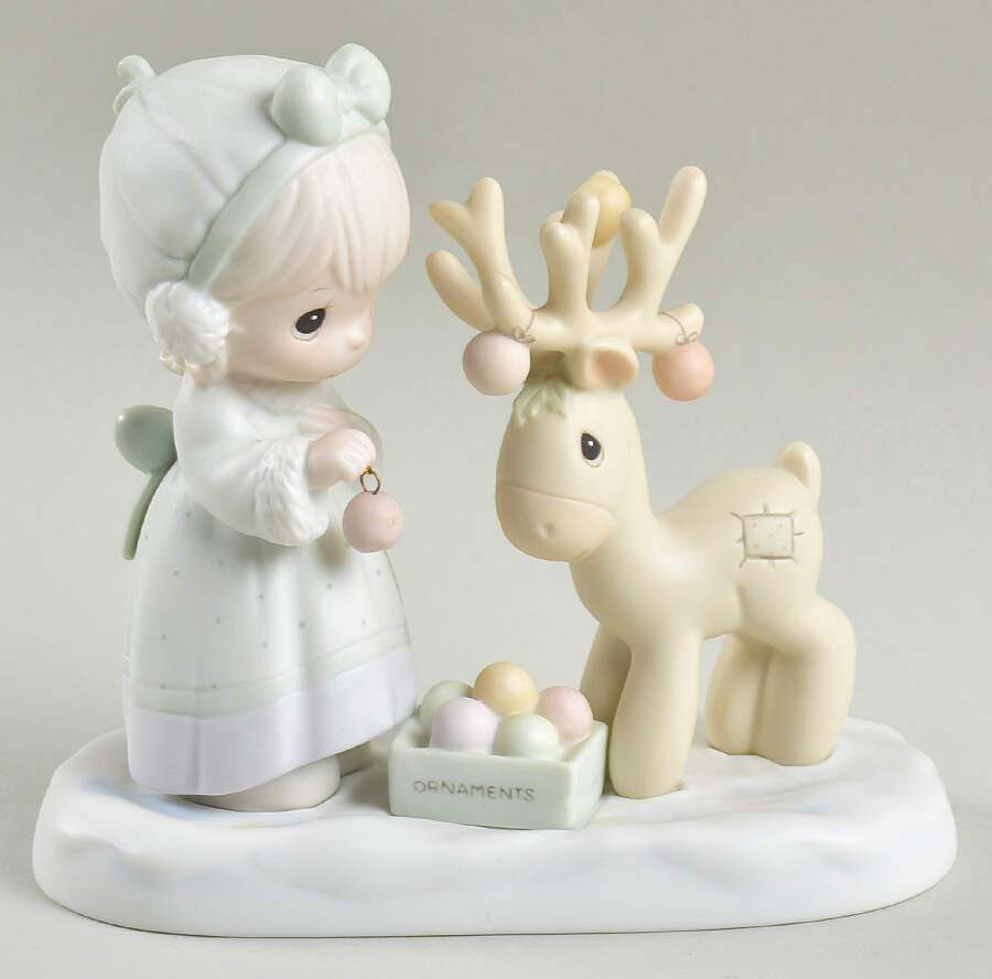 Merry Christmas Deer Trumpet-Merry Christmas Deer - Trumpet Trademark, No Box by Precious Moments-1