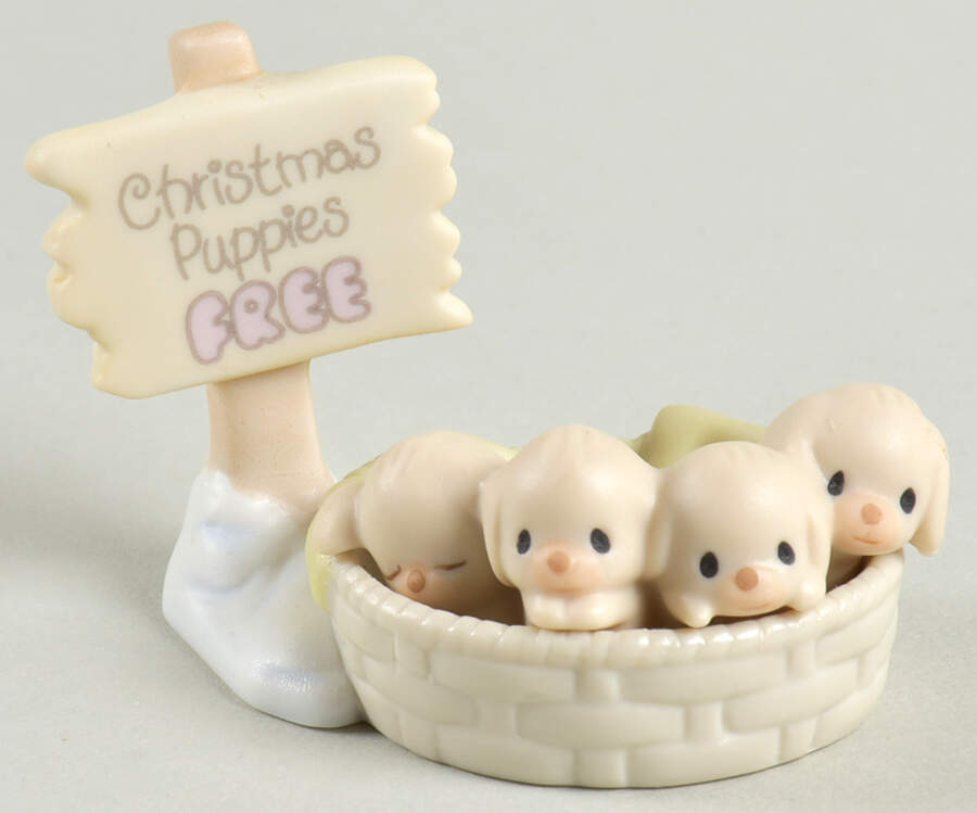 Sugar Town Figurines & Houses Trumpet-Free Christmas Puppies - Trumpet Trademark, No Box by Precious Moments-1
