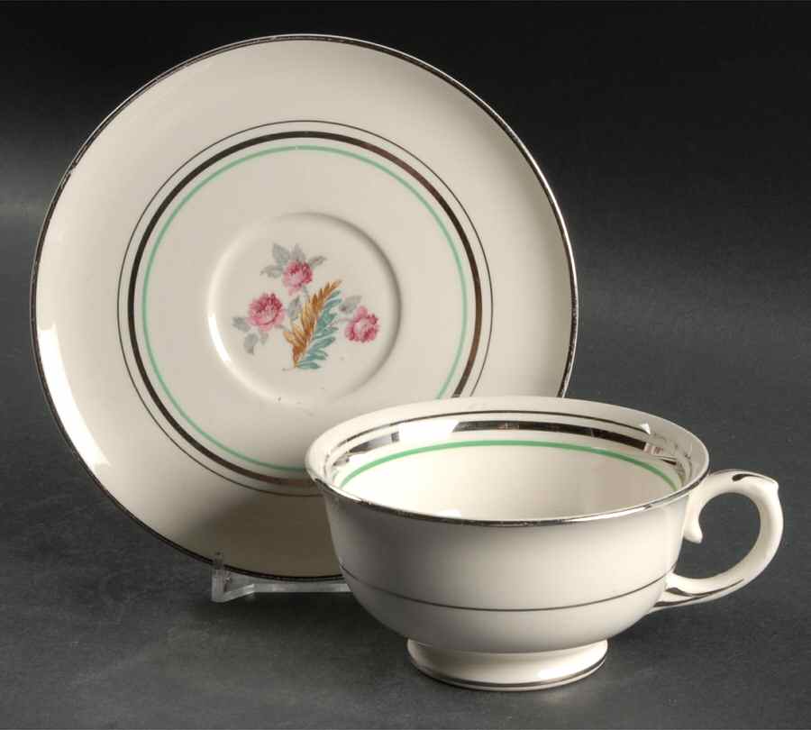 1219 Footed Cup & Saucer Set by Pope Gosser-1