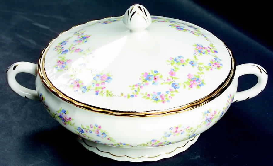 Blue Belle Round Covered Vegetable by Pope Gosser-1