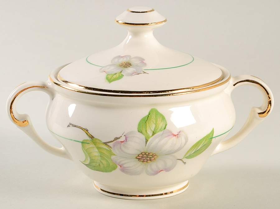 Dogwood (Smooth Edge) Sugar Bowl & Lid by Pope Gosser-1
