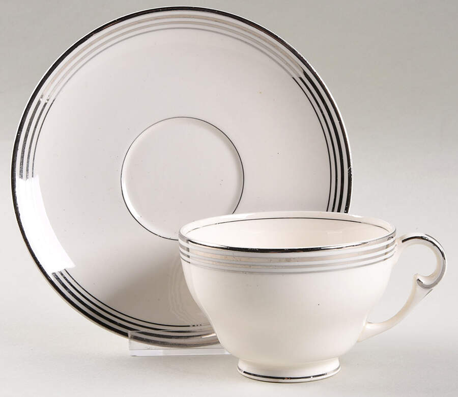 Franklin Footed Cup & Saucer Set by Pope Gosser-1