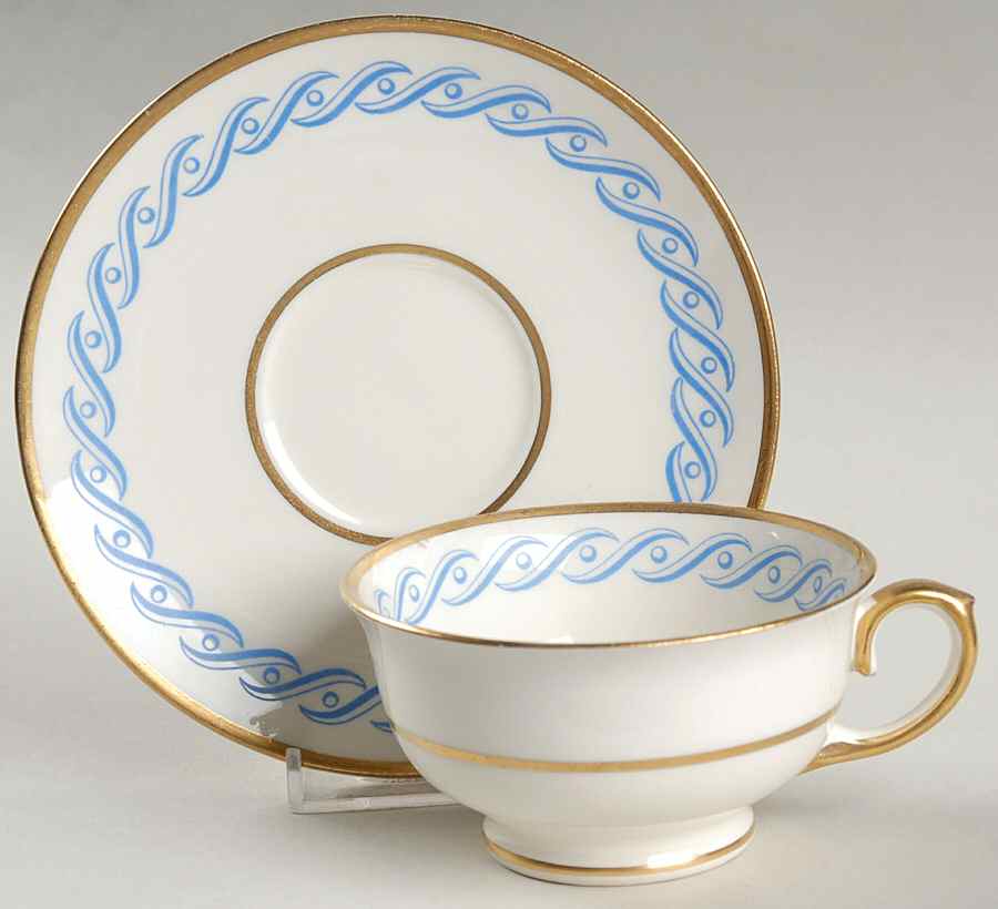 Liberty Blue Footed Cup & Saucer Set by Pope Gosser-1