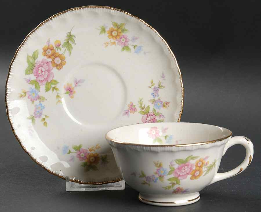 Mary Ellen Footed Cup & Saucer Set by Pope Gosser-1