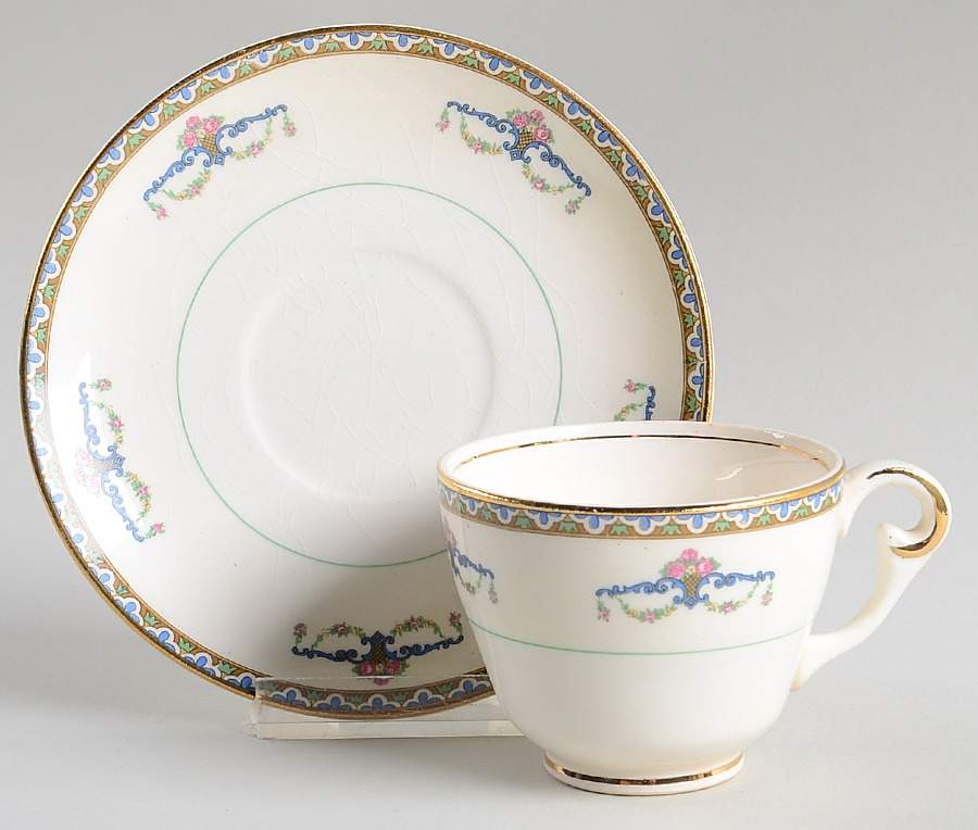 Melrose Footed Demitasse Cup & Saucer Set by Pope Gosser-1