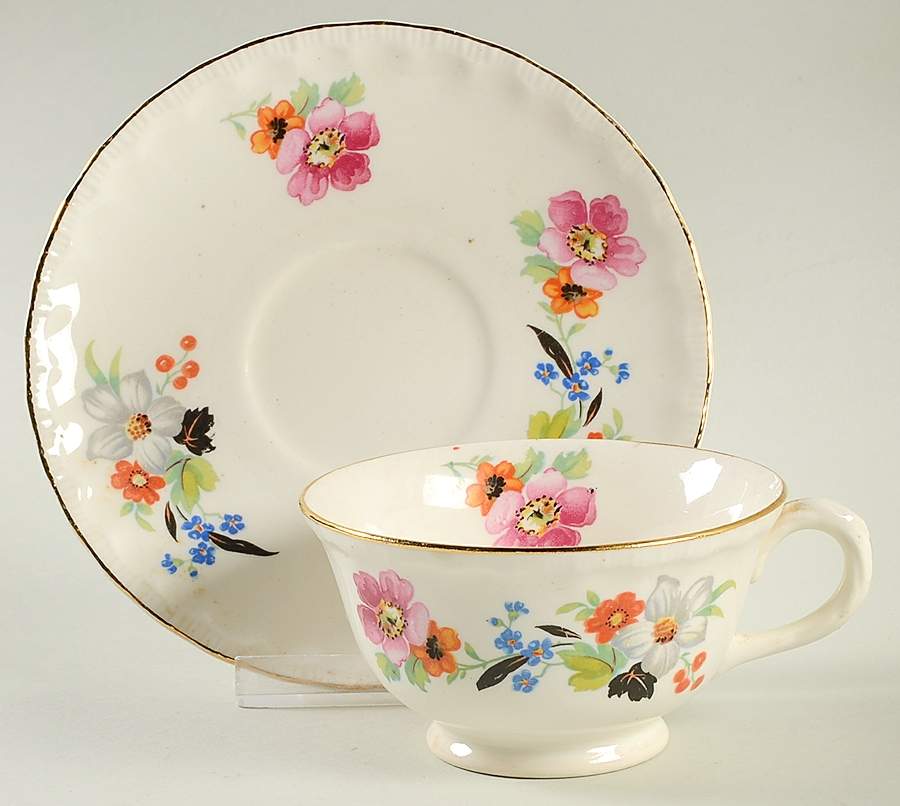 3188 Footed Cup & Saucer Set by Pope Gosser-1