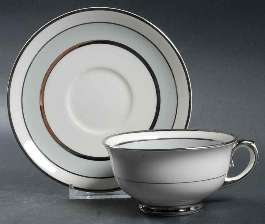 Silver Dawn Footed Cup & Saucer Set by Pope Gosser-1