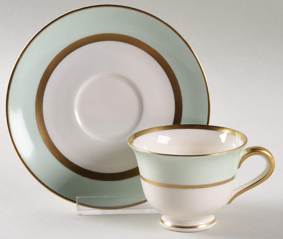 Spring Footed Demitasse Cup & Saucer Set by Pope Gosser-1